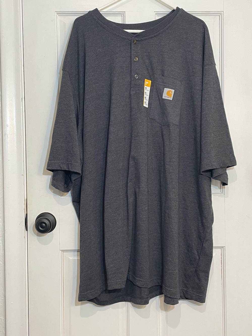 Carhartt Dearborn Loose Fit Henley T-Shirt Men's 4XL Gray Pocket NWT Irregular